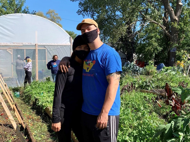 Director of Client Experience, Kristin, and her brother, Danny, volunteered for the fall harvest at a local urban garden called, Star Farms.